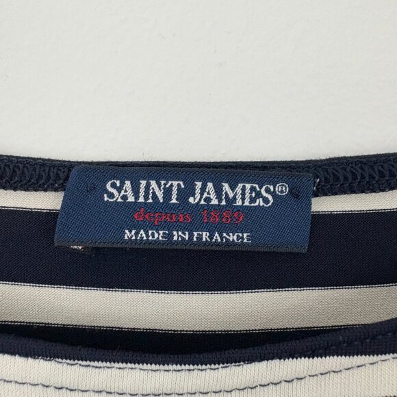 Saint James Propriano Form-Fitting Nautical Stripe Dress Size 6 Navy White - Picture 8 of 10